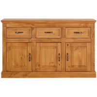 Balcão de Madeira em cera 3 portas 3 gavetas 871 x 1452 x 381 mm/England